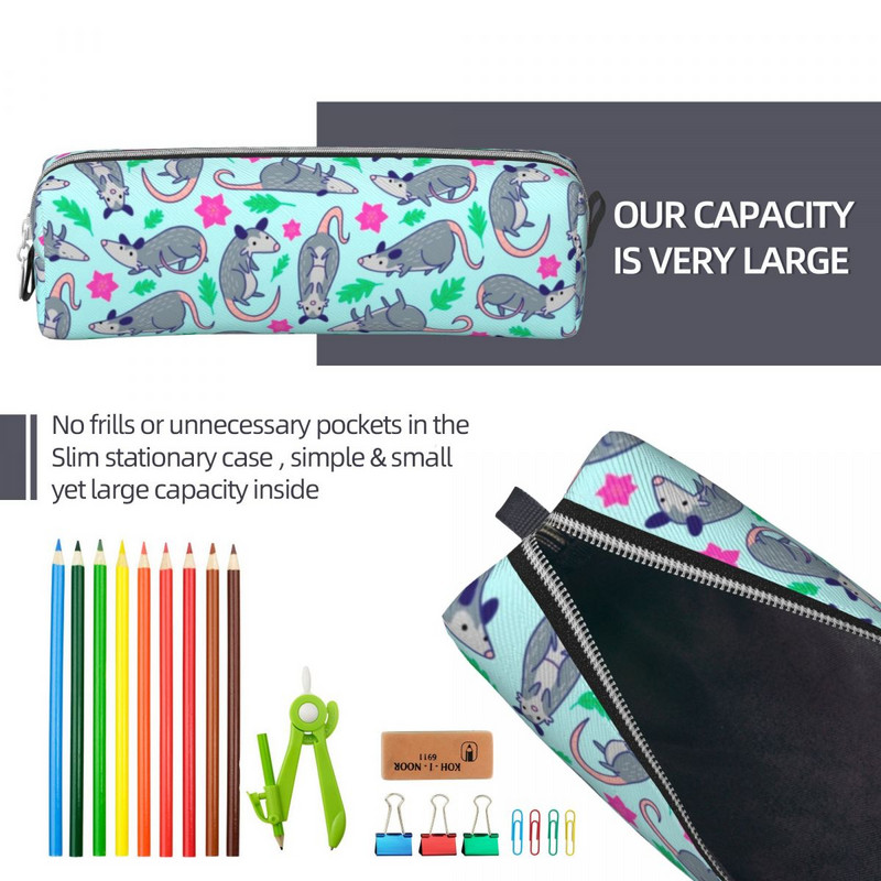 Opossum Possum pieštukų dėklai gyvūnų pieštukų dėžutės rašiklio laikiklis, skirtas studentams didelės talpos krepšiams, mokykliniams kosmetikos raštinės reikmenims