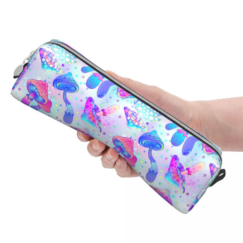 Psichodeliniai grybų pieštukų dėklas Klasikiniai stebuklingi hipių rašiklio krepšiai Studentams Didelė saugykla Studentų pieštukai su užtrauktuku