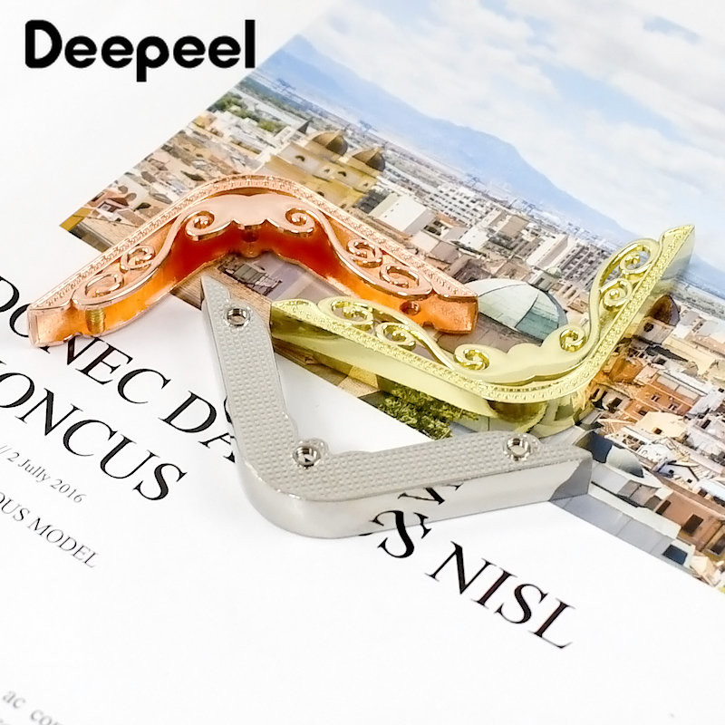 4/10 vnt. Deepeel 47 mm maišelio kampas su varžtu rankinės krašto apsaugai Metaliniai kabliukai sagtys Dekoravimo įranga Krepšiai Priedai