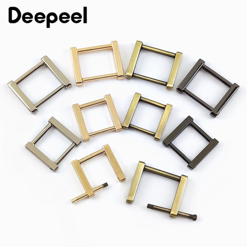 4/10 vnt. Nuimama kvadratinė metalinė sagtis, skirta krepšio dirželiui rankenai užsegimas varžtas „pasidaryk pats“ krepšiai Grandinės pakabos kabliukai šunų apykaklės sagtys F1-22