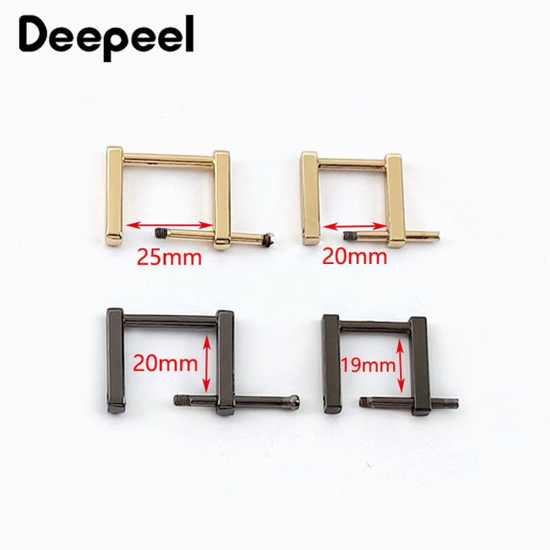 4/10 vnt. Nuimama kvadratinė metalinė sagtis, skirta krepšio dirželiui rankenai užsegimas varžtas „pasidaryk pats“ krepšiai Grandinės pakabos kabliukai šunų apykaklės sagtys F1-22