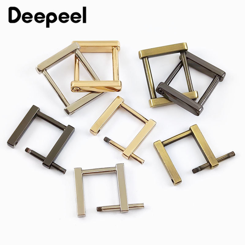 4/10 vnt. Nuimama kvadratinė metalinė sagtis, skirta krepšio dirželiui rankenai užsegimas varžtas „pasidaryk pats“ krepšiai Grandinės pakabos kabliukai šunų apykaklės sagtys F1-22