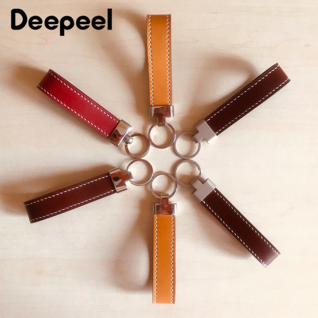2Pcs Deepeel 24 мм метален ключодържател, катарама, разделени пръстени за чанти, каишка, колан, ключодържател, катарами, ръчно изработени кожени хардуерни аксесоари
