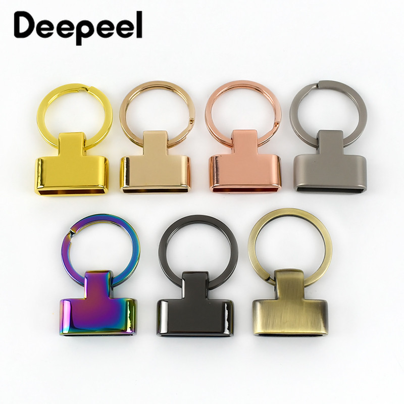 2Pcs Deepeel 24 мм метален ключодържател, катарама, разделени пръстени за чанти, каишка, колан, ключодържател, катарами, ръчно изработени кожени хардуерни аксесоари
