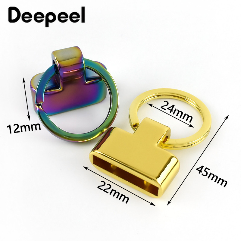 2Pcs Deepeel 24 мм метален ключодържател, катарама, разделени пръстени за чанти, каишка, колан, ключодържател, катарами, ръчно изработени кожени хардуерни аксесоари