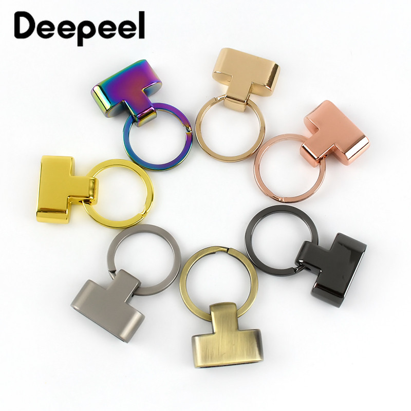 2Pcs Deepeel 24 мм метален ключодържател, катарама, разделени пръстени за чанти, каишка, колан, ключодържател, катарами, ръчно изработени кожени хардуерни аксесоари
