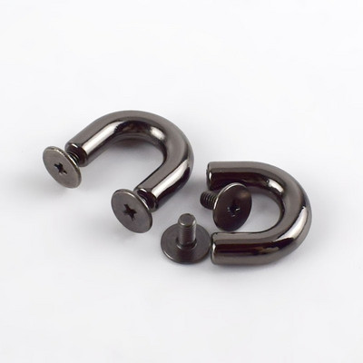 10/20db 9 mm-es fém csatok divatos U gyűrűk Táskák ívhíd csavaros csatlakozóval Akasztó táska övekhez szíj barkács bőr kézművesség