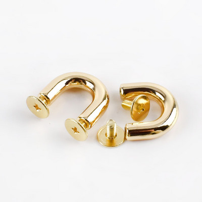 10/20db 9 mm-es fém csatok divatos U gyűrűk Táskák ívhíd csavaros csatlakozóval Akasztó táska övekhez szíj barkács bőr kézművesség