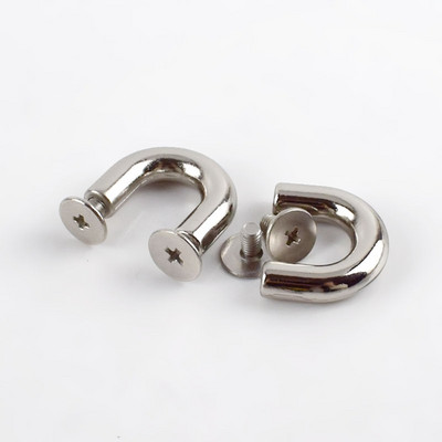 10/20db 9 mm-es fém csatok divatos U gyűrűk Táskák ívhíd csavaros csatlakozóval Akasztó táska övekhez szíj barkács bőr kézművesség