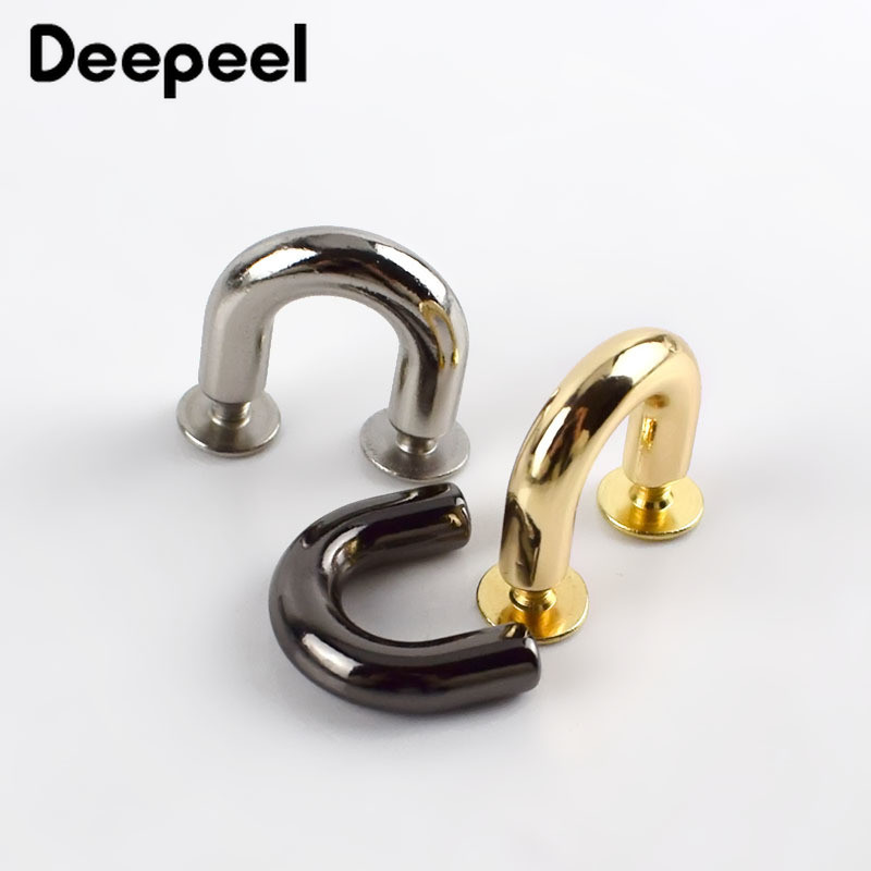 10/20db 9 mm-es fém csatok divatos U gyűrűk Táskák ívhíd csavaros csatlakozóval Akasztó táska övekhez szíj barkács bőr kézművesség