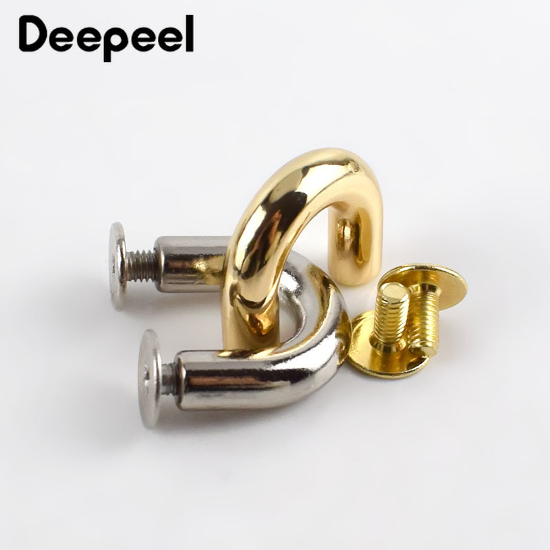 10/20db 9 mm-es fém csatok divatos U gyűrűk Táskák ívhíd csavaros csatlakozóval Akasztó táska övekhez szíj barkács bőr kézművesség