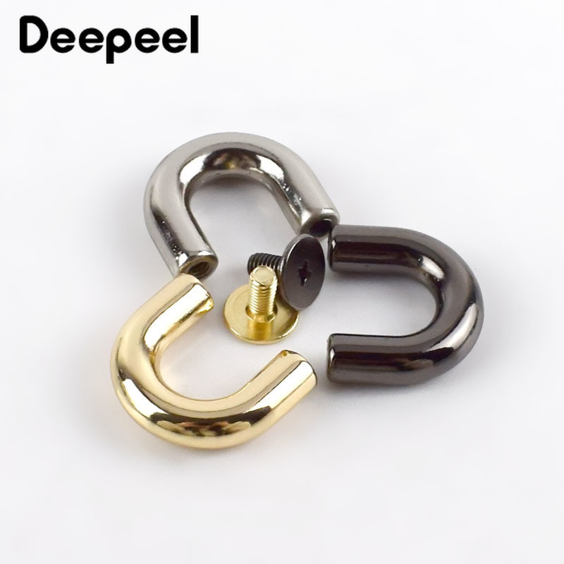 10/20db 9 mm-es fém csatok divatos U gyűrűk Táskák ívhíd csavaros csatlakozóval Akasztó táska övekhez szíj barkács bőr kézművesség