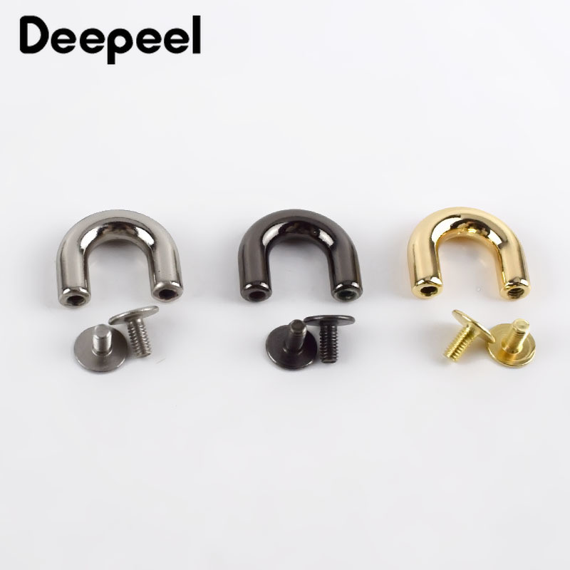 10/20db 9 mm-es fém csatok divatos U gyűrűk Táskák ívhíd csavaros csatlakozóval Akasztó táska övekhez szíj barkács bőr kézművesség