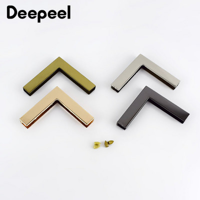 Deepeel 4/10gab 40mm Protect Stūra somas sprādzes Apmales Metāla pogas Bagāžas rokassomiņa Ādas Amatniecība Aparatūras piederumi F1-10