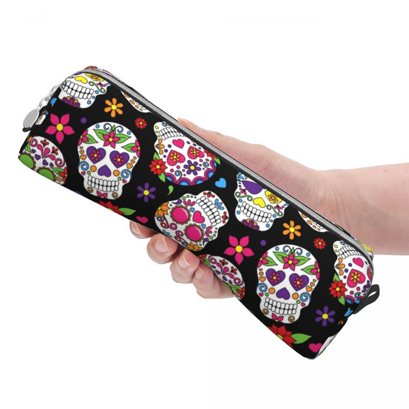 Πολύχρωμα Skulls Sugar Skulls μολυβοθήκες Day of the Dead Παιδική τσάντα Παιδικής Μεγάλης χωρητικότητας Σχολικά προμήθειες Δώρο Μολυβοθήκη