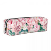 Boho Vintage Blush Real Peonies Pieštukų dėklai Gėlės Pieštukų maišelis Rašiklis studentų pieštukų maišeliams Studentams Mokyklos užtrauktuku raštinės reikmenys