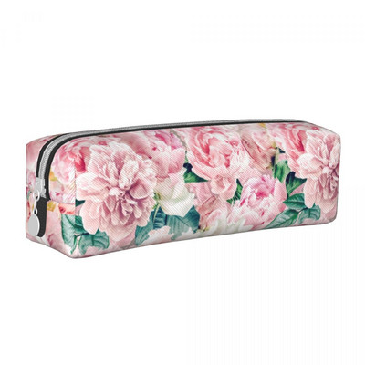 Boho Vintage Blush Real Peonies Pieštukų dėklai Gėlės Pieštukų maišelis Rašiklis studentų pieštukų maišeliams Studentams Mokyklos užtrauktuku raštinės reikmenys