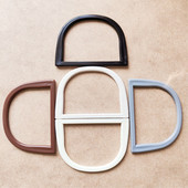 2 vnt. D formos apvali dervos maišelio rankena, skirta rankų darbo rankinės piniginės rėmui „pasidaryk pats“ austo krepšio priedai Madingos krepšio rankenos