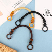 Uradi sam pletena najlonska torbica Drvena ručka Najlonsko uže Dodaci za torbice Dodaci za torbe Perle Ručka torbice Drvene ručke od perli