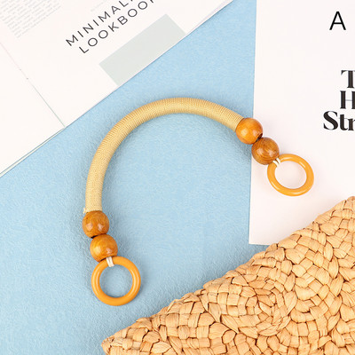 Uradi sam pletena najlonska torbica Drvena ručka Najlonsko uže Dodaci za torbice Dodaci za torbe Perle Ručka torbice Drvene ručke od perli