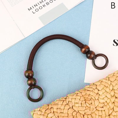 Uradi sam pletena najlonska torbica Drvena ručka Najlonsko uže Dodaci za torbice Dodaci za torbe Perle Ručka torbice Drvene ručke od perli