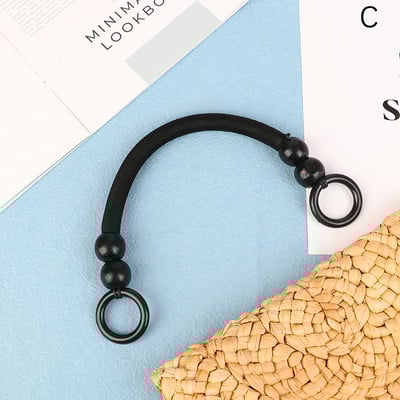 Uradi sam pletena najlonska torbica Drvena ručka Najlonsko uže Dodaci za torbice Dodaci za torbe Perle Ručka torbice Drvene ručke od perli