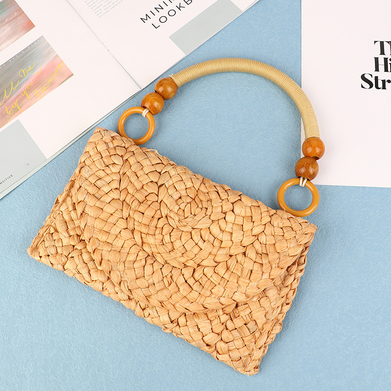 Uradi sam pletena najlonska torbica Drvena ručka Najlonsko uže Dodaci za torbice Dodaci za torbe Perle Ručka torbice Drvene ručke od perli