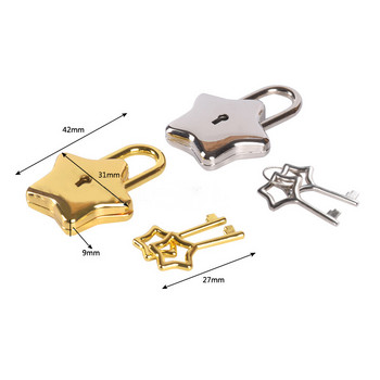 Mini Star Shape Archaize Locker Locker Κλειδαριά με κλειδί ασφαλείας με κλειδαριά τσάντας αποσκευών