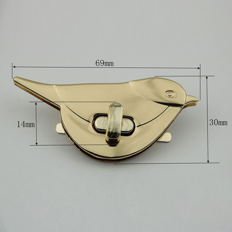 Új madár formájú kapocs, forgatható zár csavaros zárak táska tartozékok fém hardver barkácsoláshoz kézitáska táska pénztárca csat lakat dekoratív