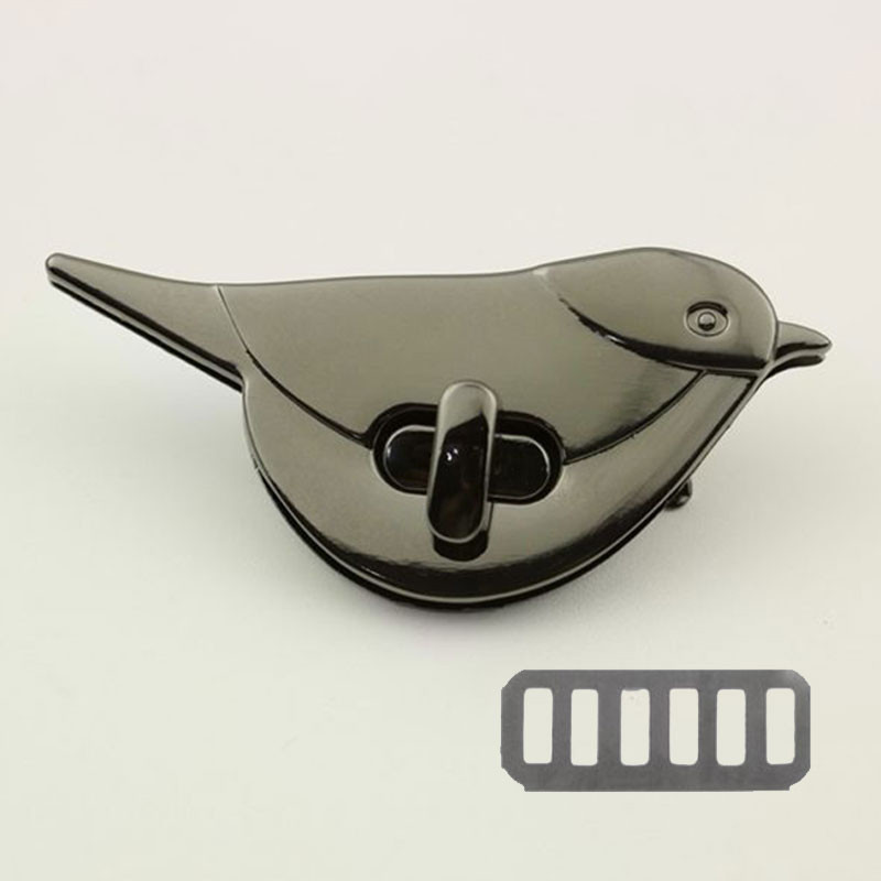 Új madár formájú kapocs, forgatható zár csavaros zárak táska tartozékok fém hardver barkácsoláshoz kézitáska táska pénztárca csat lakat dekoratív