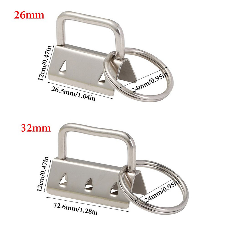 5 db 26/32 mm-es kulcstartó hardver kulcstartókkal táskacsuklókhoz, szövetszalaggal dombornyomott karkötő kulcstartó készítés