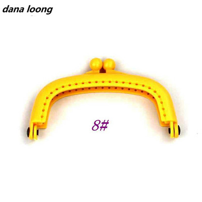 1 gabalas 8,5 CM saldainių spalvos lanko dervos plastikinis piniginės rėmas su skylute, bučinio užsegimu, užraktu pasidaryk pats, krepšio priedai