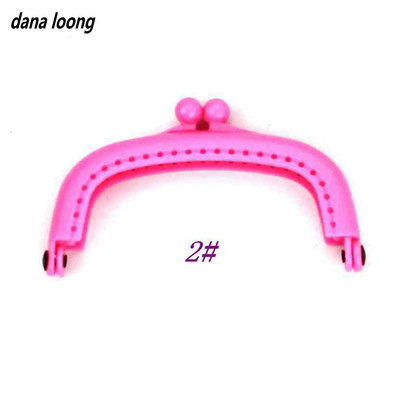 1 gabalas 8,5 CM saldainių spalvos lanko dervos plastikinis piniginės rėmas su skylute, bučinio užsegimu, užraktu pasidaryk pats, krepšio priedai