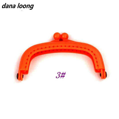 1 gabalas 8,5 CM saldainių spalvos lanko dervos plastikinis piniginės rėmas su skylute, bučinio užsegimu, užraktu pasidaryk pats, krepšio priedai