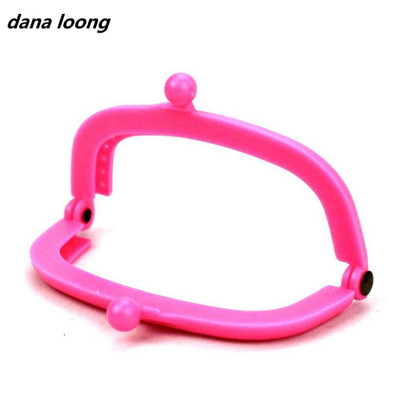 1 gabalas 8,5 CM saldainių spalvos lanko dervos plastikinis piniginės rėmas su skylute, bučinio užsegimu, užraktu pasidaryk pats, krepšio priedai
