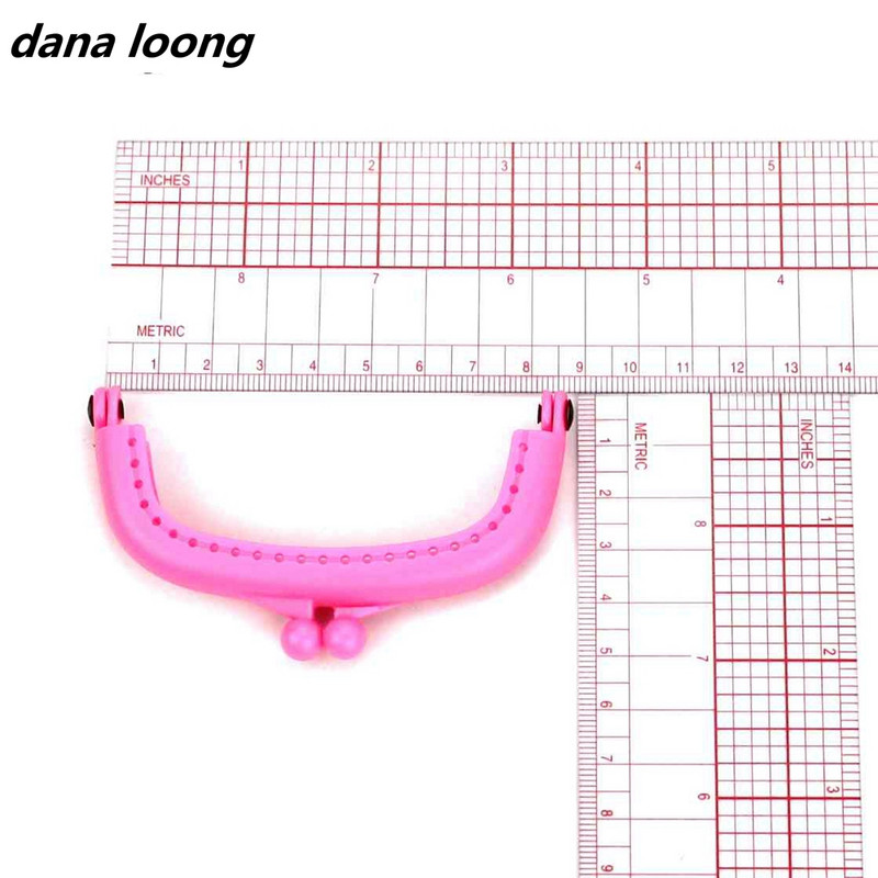 1 gabalas 8,5 CM saldainių spalvos lanko dervos plastikinis piniginės rėmas su skylute, bučinio užsegimu, užraktu pasidaryk pats, krepšio priedai