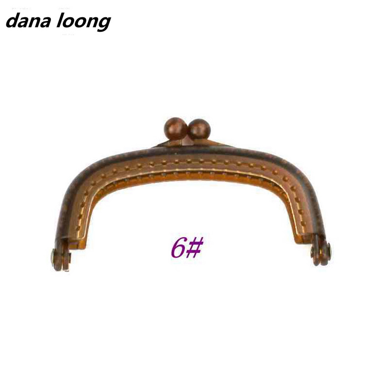 1 gabalas 8,5 CM saldainių spalvos lanko dervos plastikinis piniginės rėmas su skylute, bučinio užsegimu, užraktu pasidaryk pats, krepšio priedai