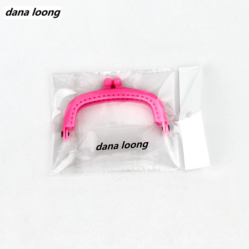 1 gabalas 8,5 CM saldainių spalvos lanko dervos plastikinis piniginės rėmas su skylute, bučinio užsegimu, užraktu pasidaryk pats, krepšio priedai