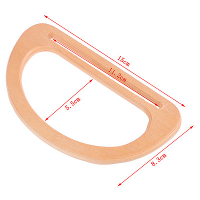 Masyvaus medžio maišelio rankenos keitimas „Pasidaryk pats“ nešiojimo krepšio rankenos krepšys Klasikinis dirželis, skirtas siūti nėrimo krepšys Piniginė Medinis krepšys Masyvaus medžio rankena