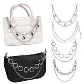 Išskirtinis dvigubo sluoksnio krepšio grandinės pakeitimo krepšio dirželis Vintage telefono dirželis Metalinis krepšio dirželis „pasidaryk pats“ rankinės priedai Krepšelio grandinė