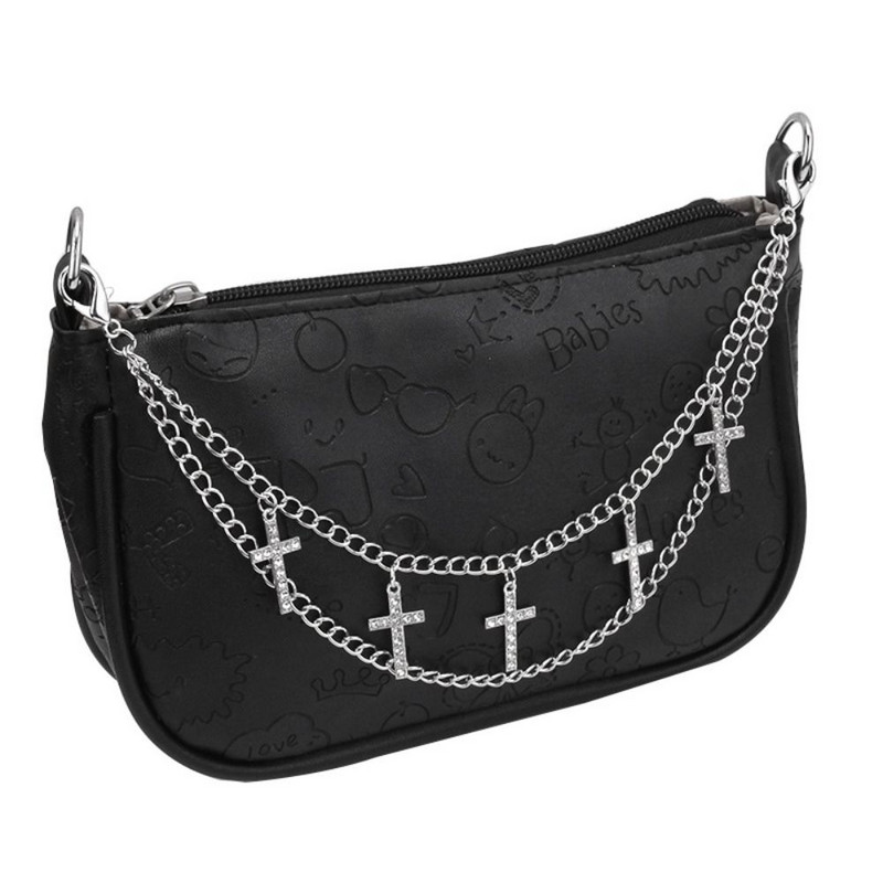 Išskirtinis dvigubo sluoksnio krepšio grandinės pakeitimo krepšio dirželis Vintage telefono dirželis Metalinis krepšio dirželis „pasidaryk pats“ rankinės priedai Krepšelio grandinė