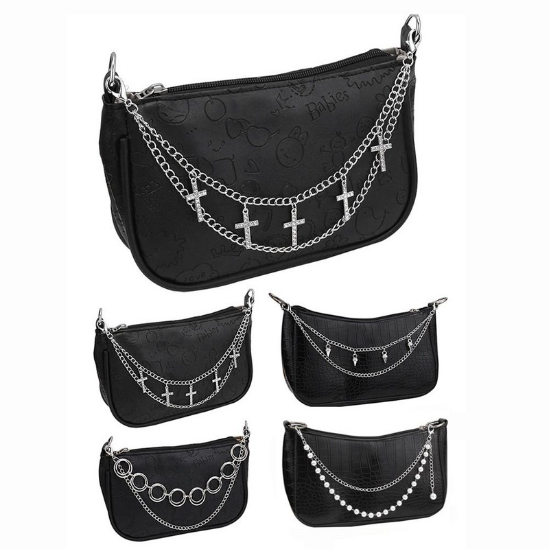 Išskirtinis dvigubo sluoksnio krepšio grandinės pakeitimo krepšio dirželis Vintage telefono dirželis Metalinis krepšio dirželis „pasidaryk pats“ rankinės priedai Krepšelio grandinė