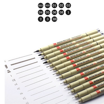 1/ 3 τμχ Pigment Liner Micron Pen Neelde Drawing Manga Pen Brush Markers Art Waterproof Fineliner Sketching Pen Stationery