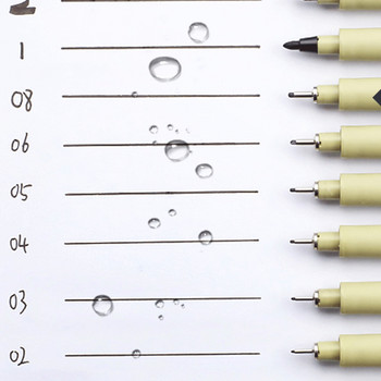 1/3 бр. Пигментна линия Micron Pen Neelde Drawing Manga Pen Brush Art Markers Waterproof Fineliner Sketching Pen Канцеларски материали