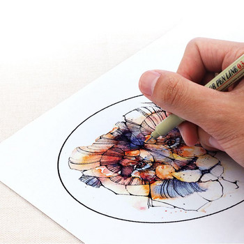 1/ 3 τμχ Pigment Liner Micron Pen Neelde Drawing Manga Pen Brush Markers Art Waterproof Fineliner Sketching Pen Stationery