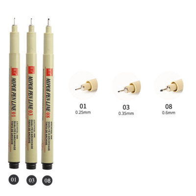 1/ 3 buc Pigment Liner Micron Pen Neelde Desen Manga Pen Penie Perie Art Markers Waterproof Fineliner Schiță Pen Papetărie
