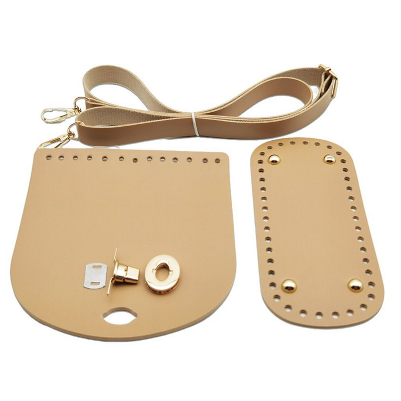 3 τεμάχια/Σετ Χειροποίητη τσάντα υφαντό σετ Δερμάτινο λουράκι τσάντας υψηλής ποιότητας πάτο τσάντας με αξεσουάρ υλικού DIY τσάντας