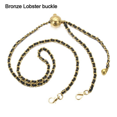 Zamjenski remen za torbu s bakrenim lancem Nosite kožne trake Visokokvalitetna koža + metalni lanac za torbu Ženska naramenica 120 cm