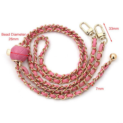 Zamjenski remen za torbu s bakrenim lancem Nosite kožne trake Visokokvalitetna koža + metalni lanac za torbu Ženska naramenica 120 cm