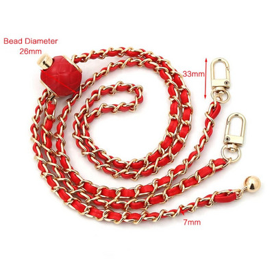 Zamjenski remen za torbu s bakrenim lancem Nosite kožne trake Visokokvalitetna koža + metalni lanac za torbu Ženska naramenica 120 cm